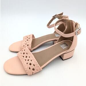 DV Dolce Vita Girls Braided Heeled Ankle Strap Sandals Pink Size US5